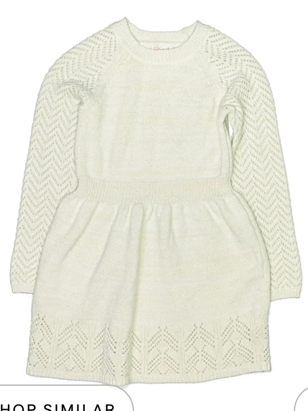 Cat & Jack Cream Knit Sweater Dress